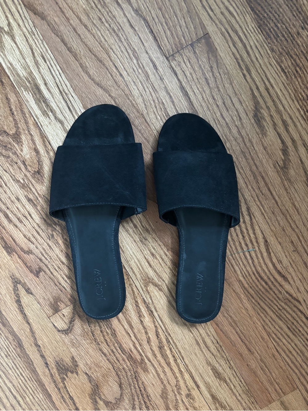 J. Crew Black Suede Slide Sandals